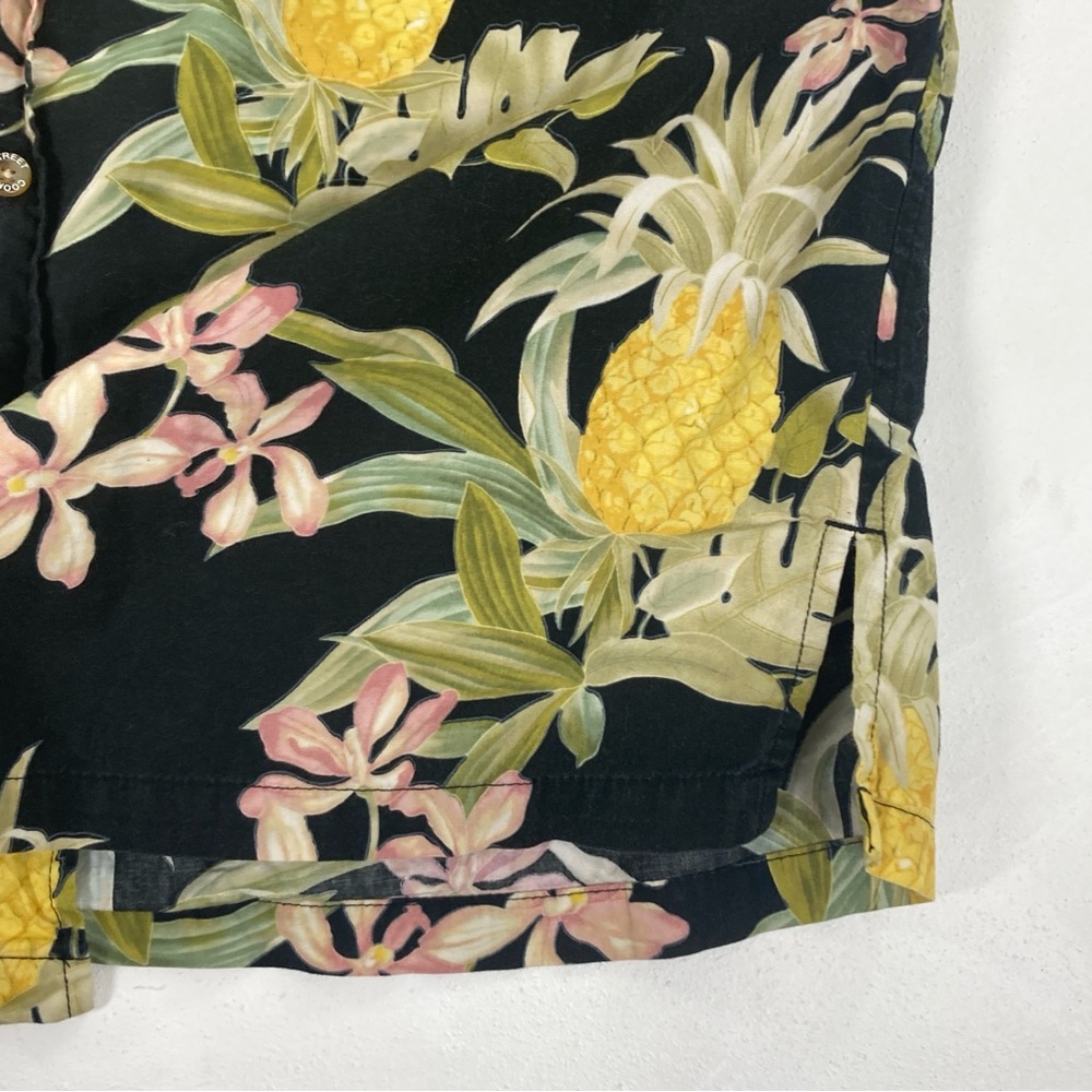 Cooke Street Honolulu Men's M Short Sleeve Hawaiian Shirt Black Yellow Hibiscus - Picture 10 of 16